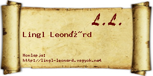 Lingl Leonárd névjegykártya
